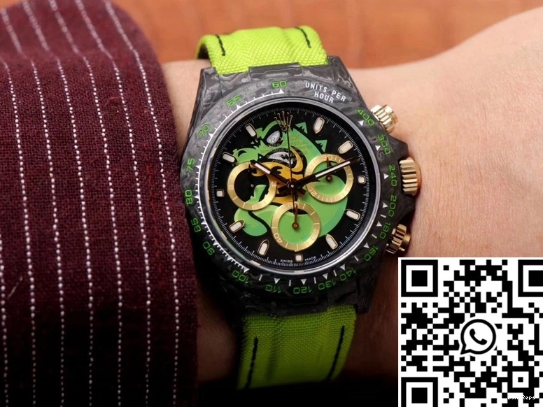 Dial Chronograph Dragon Fiber Rolex Exploded Cosmos Edition Carbon Green Daytona 0821